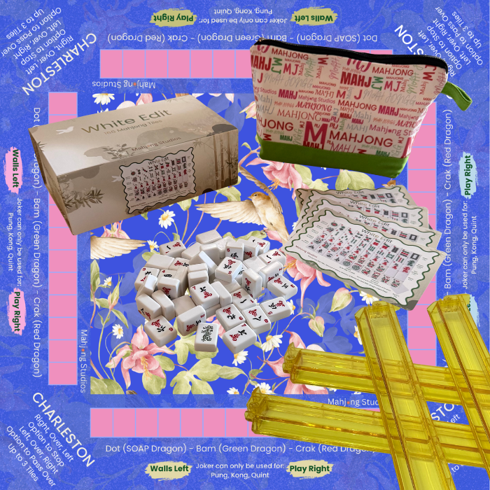 White Edit American Mahjong Tile Set Bundle (with Blanks)