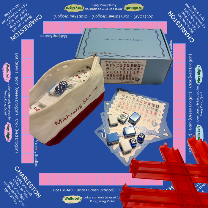 Mahjong Studios – Blue Element American Mahjong Tile Set (166 Tiles)