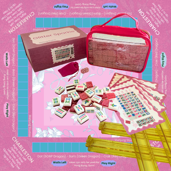 Glitter Sparkle - American Mahjong Tile Set (166 Tiles) Pink Bundle