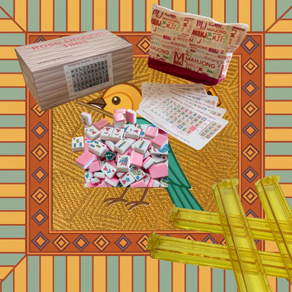 Rose Dragon American Mahjong Pink Tile Set Bundle (with Blanks)