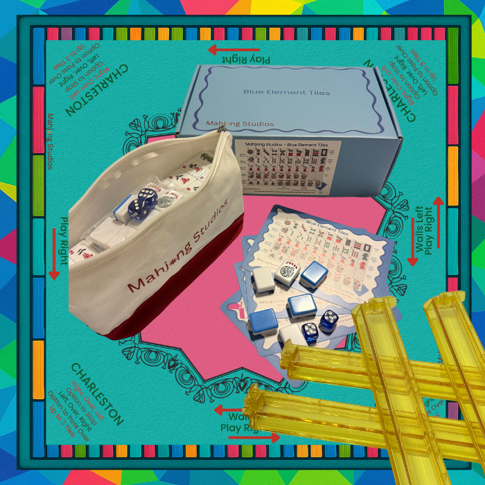 Mahjong Studios – Blue Element American Mahjong Tile Set (166 Tiles)