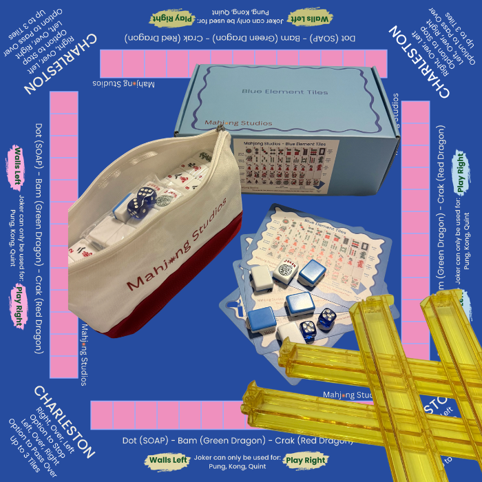 Mahjong Studios – Blue Element American Mahjong Tile Set (166 Tiles)