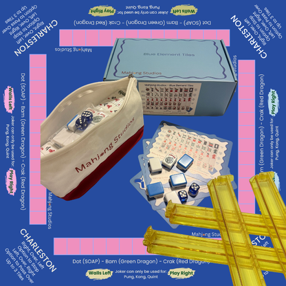 Mahjong Studios – Blue Element American Mahjong Tile Set (166 Tiles)