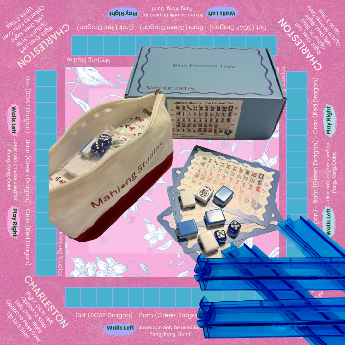 Mahjong Studios – Blue Element American Mahjong Tile Set (166 Tiles)
