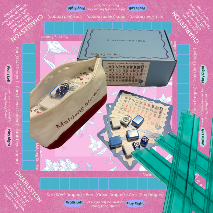 Mahjong Studios – Blue Element American Mahjong Tile Set (166 Tiles)