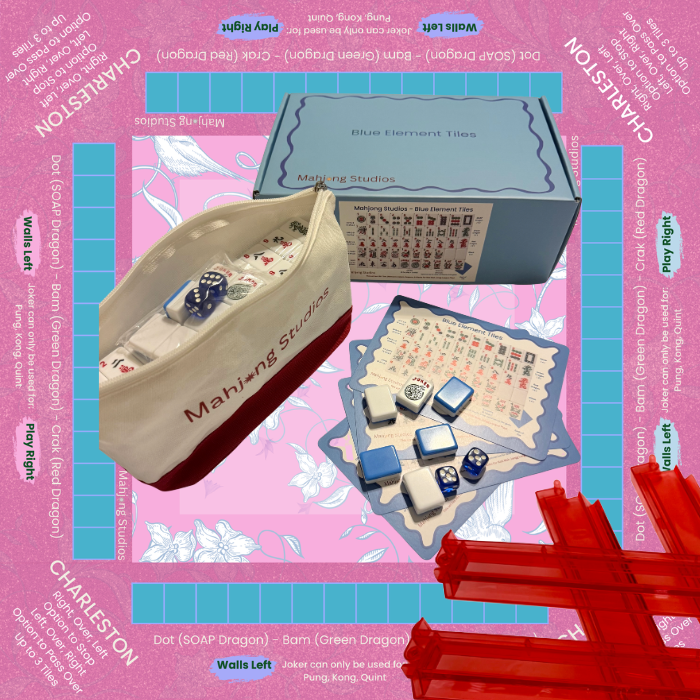 Mahjong Studios – Blue Element American Mahjong Tile Set (166 Tiles)