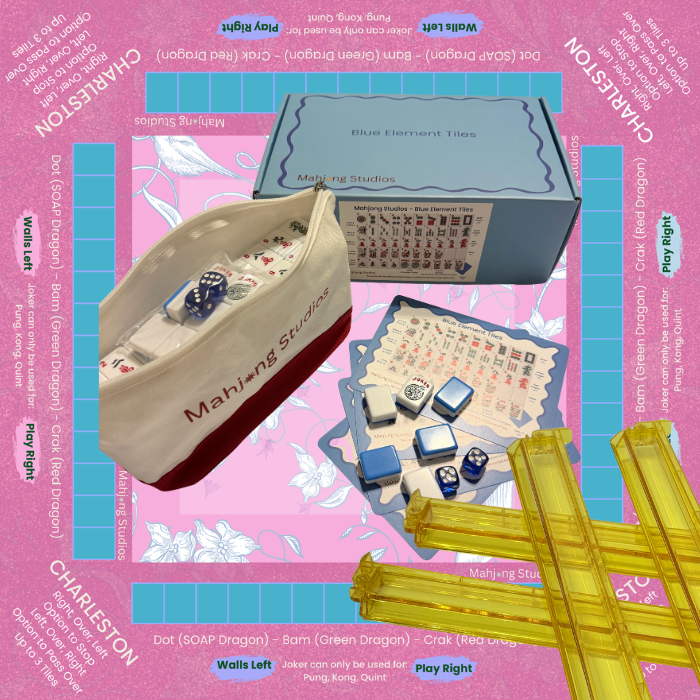 Mahjong Studios – Blue Element American Mahjong Tile Set (166 Tiles)