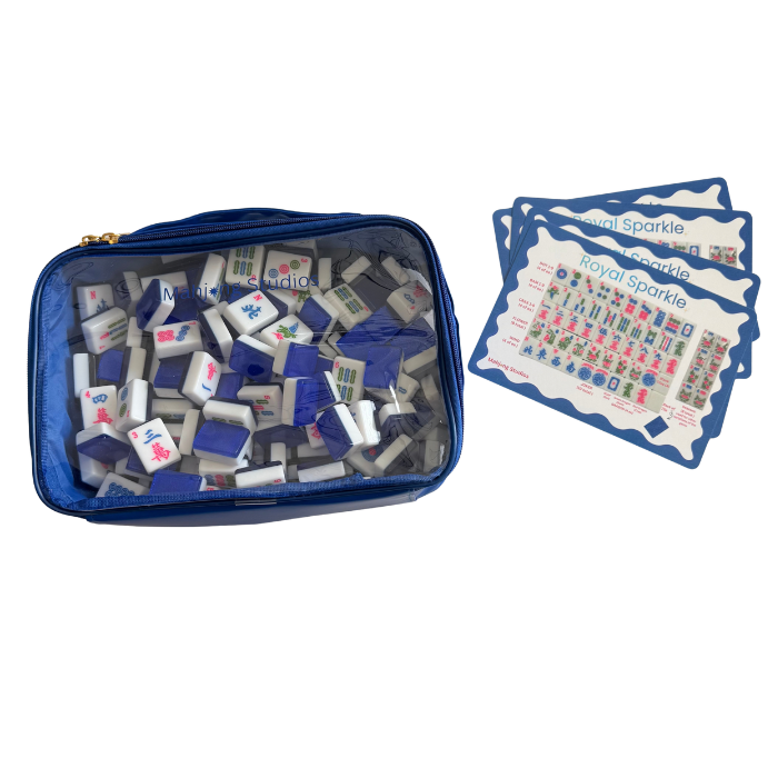 Royal Sparkle - Mahjong Tiles – American Mahjong Tile Set (166 Tiles) Royal Blue Sparkle
