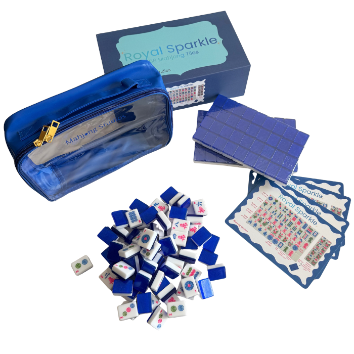 Royal Sparkle - Mahjong Tiles – American Mahjong Tile Set (166 Tiles) Royal Blue Sparkle