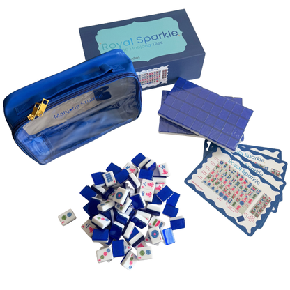 Royal Sparkle - Mahjong Tiles – American Mahjong Tile Set (166 Tiles) Royal Blue Sparkle