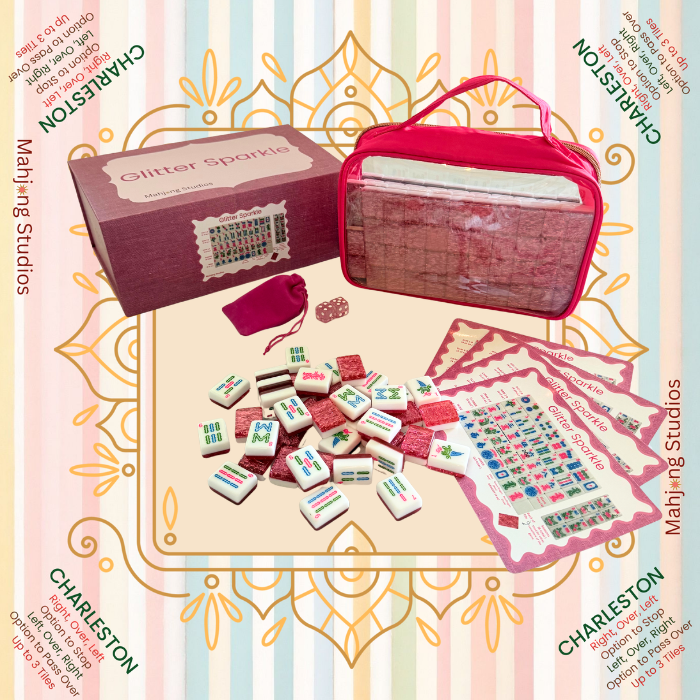 Glitter Sparkle - American Mahjong Tile Set (166 Tiles) Pink Bundle