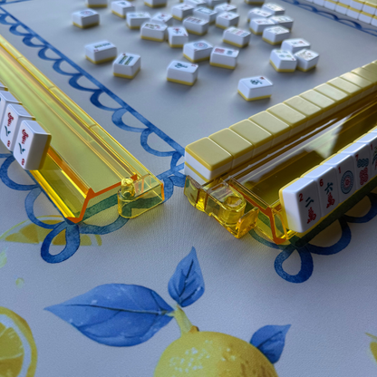 Lemon Lime Mahjong Mat (33in| Waterproof Mahjong Table Mat)- Ships Rolled
