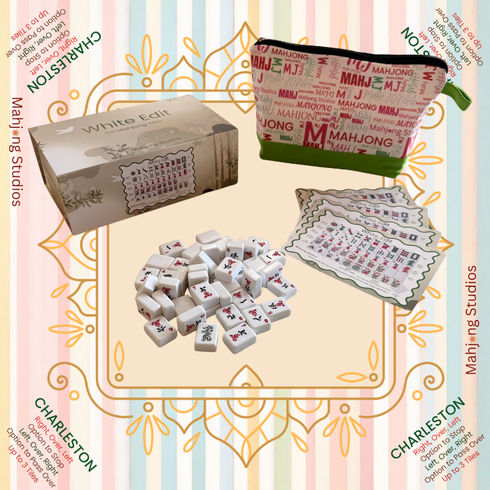 White Edit American Mahjong Tile Set Bundle (with Blanks)