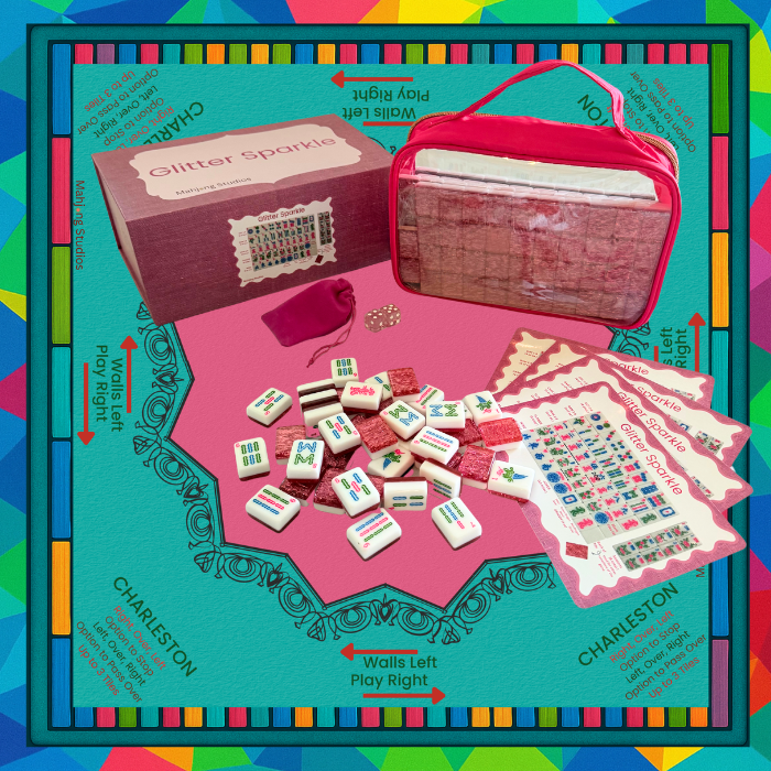 Glitter Sparkle - American Mahjong Tile Set (166 Tiles) Pink Bundle