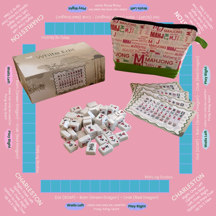 White Edit American Mahjong Tile Set Bundle (with Blanks)