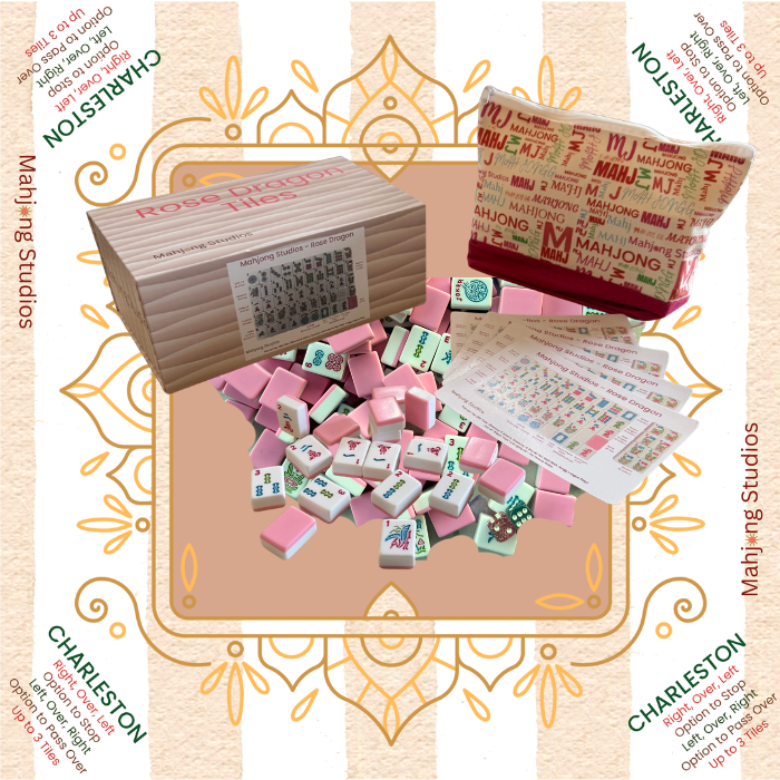 Rose Dragon American Mahjong Pink Tile Set Bundle (with Blanks)