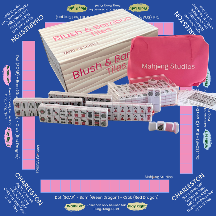 Mahjong Studios – Blush & Bamboo American Mahjong Bundle (166 Tiles)