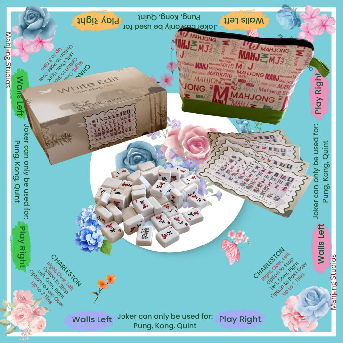 White Edit American Mahjong Tile Set Bundle (with Blanks)