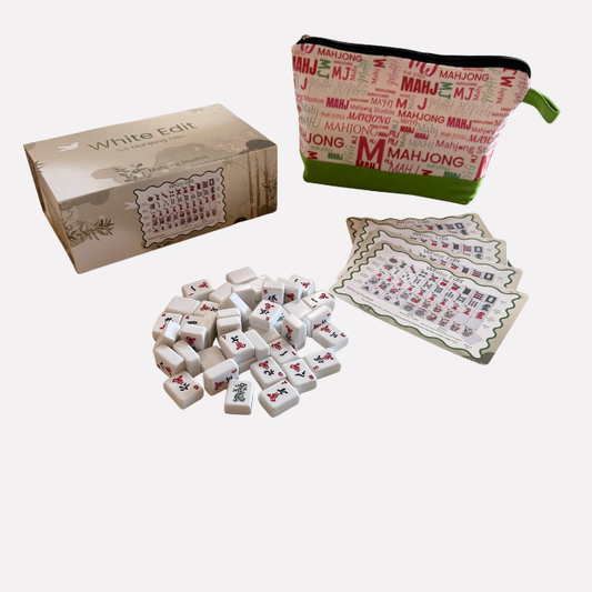 White Edit American Mahjong Tile Set Bundle (with Blanks)