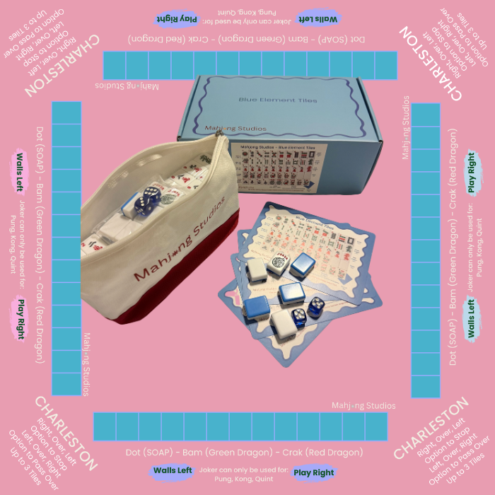 Mahjong Studios – Blue Element American Mahjong Tile Set (166 Tiles)