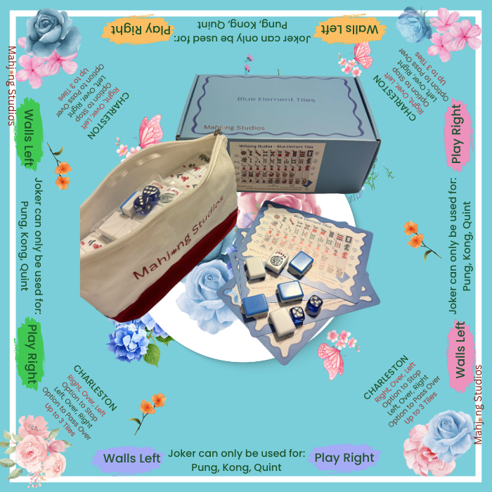 Mahjong Studios – Blue Element American Mahjong Tile Set (166 Tiles)