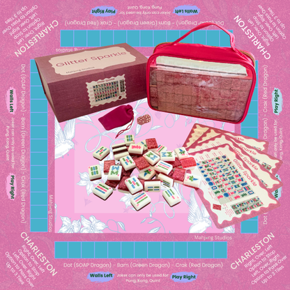 Glitter Sparkle - American Mahjong Tile Set (166 Tiles) Pink Bundle