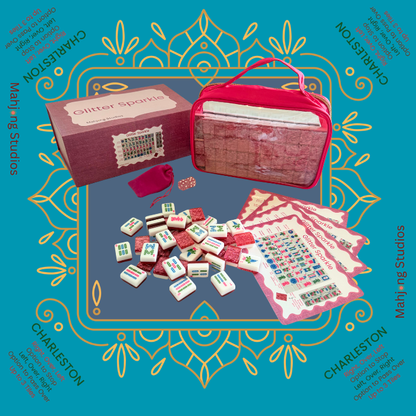 Glitter Sparkle - American Mahjong Tile Set (166 Tiles) Pink Bundle