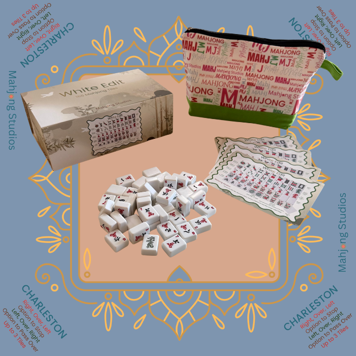 White Edit American Mahjong Tile Set Bundle (with Blanks)
