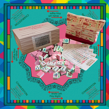 Rose Dragon American Mahjong Pink Tile Set Bundle (with Blanks)