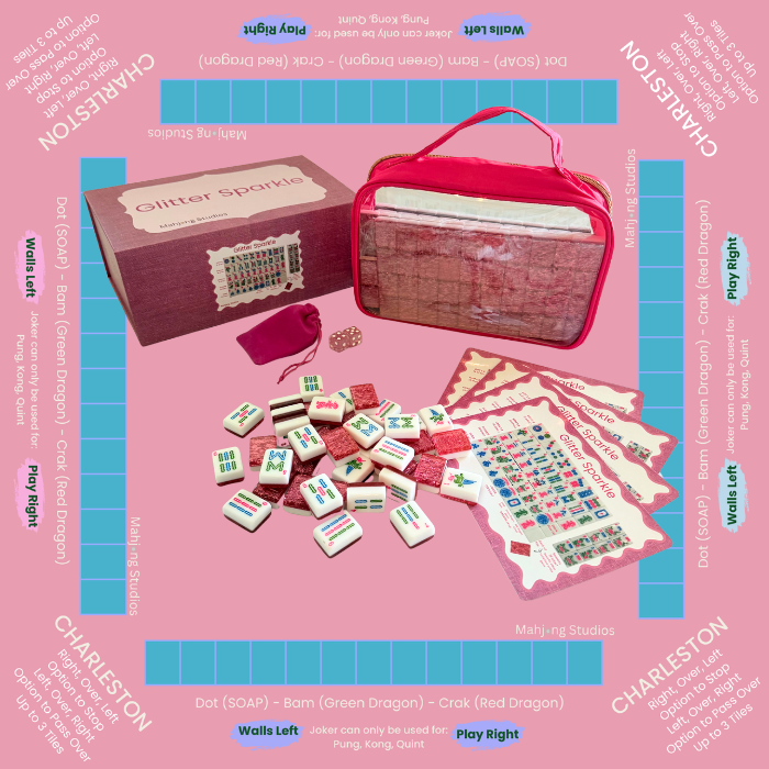 Glitter Sparkle - American Mahjong Tile Set (166 Tiles) Pink Bundle