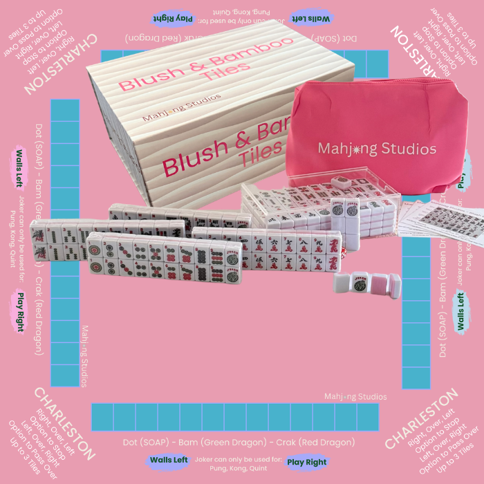 Mahjong Studios – Blush & Bamboo American Mahjong Bundle (166 Tiles)
