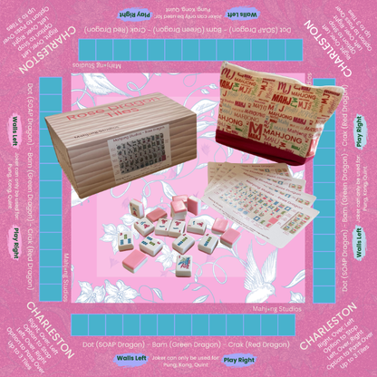 Rose Dragon American Mahjong Pink Tile Set Bundle (with Blanks)