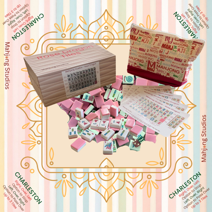 Rose Dragon American Mahjong Pink Tile Set Bundle (with Blanks)