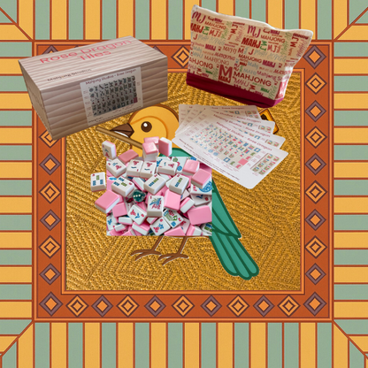 Rose Dragon American Mahjong Pink Tile Set Bundle (with Blanks)