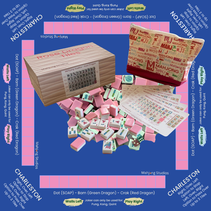 Rose Dragon American Mahjong Pink Tile Set Bundle (with Blanks)