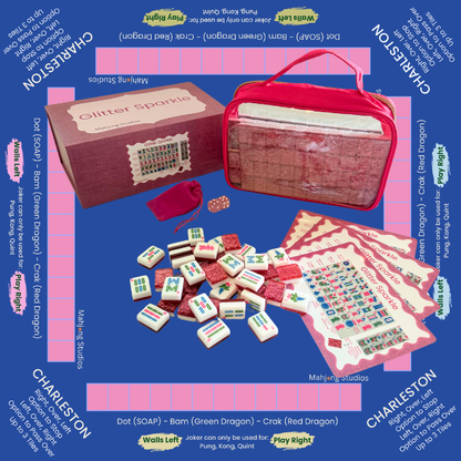 Glitter Sparkle - American Mahjong Tile Set (166 Tiles) Pink Bundle