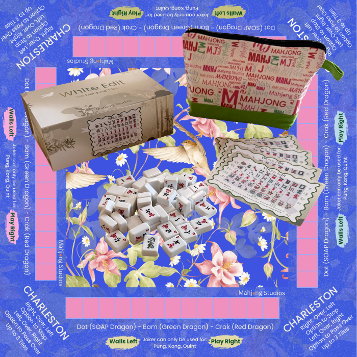 White Edit American Mahjong Tile Set Bundle (with Blanks)