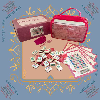 Glitter Sparkle - American Mahjong Tile Set (166 Tiles) Pink Bundle