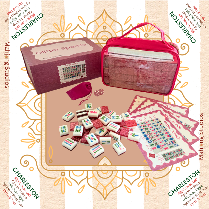 Glitter Sparkle - American Mahjong Tile Set (166 Tiles) Pink Bundle