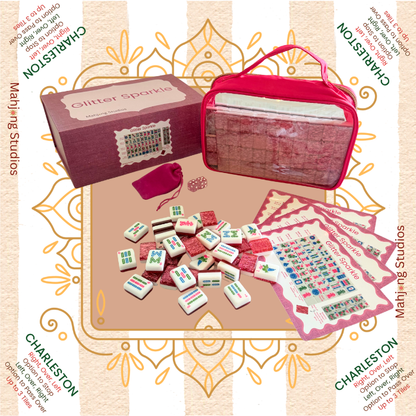 Glitter Sparkle - American Mahjong Tile Set (166 Tiles) Pink Bundle