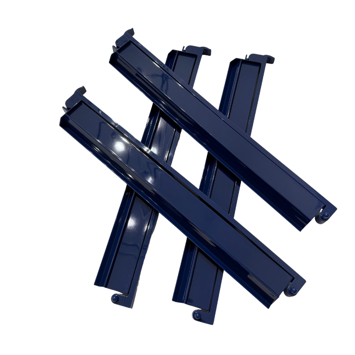 Mahjong Rack and Pusher Set of 4 - Solid Colors Red Blue White