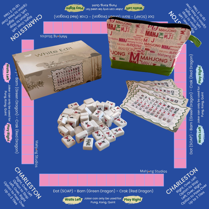 White Edit American Mahjong Tile Set Bundle (with Blanks)