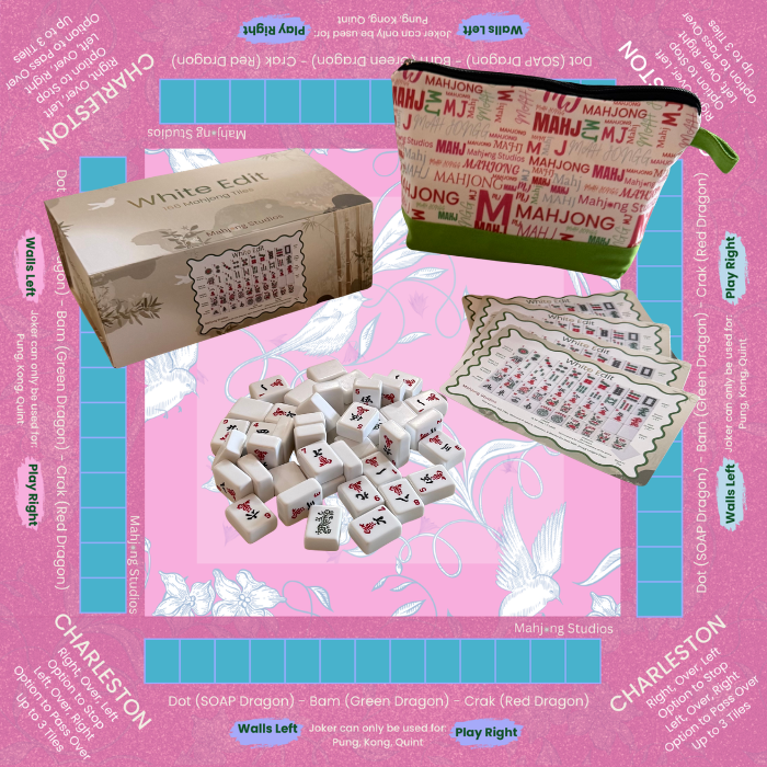 White Edit American Mahjong Tile Set Bundle (with Blanks)