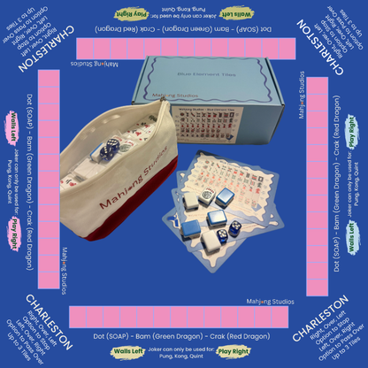 Mahjong Studios – Blue Element American Mahjong Tile Set (166 Tiles)
