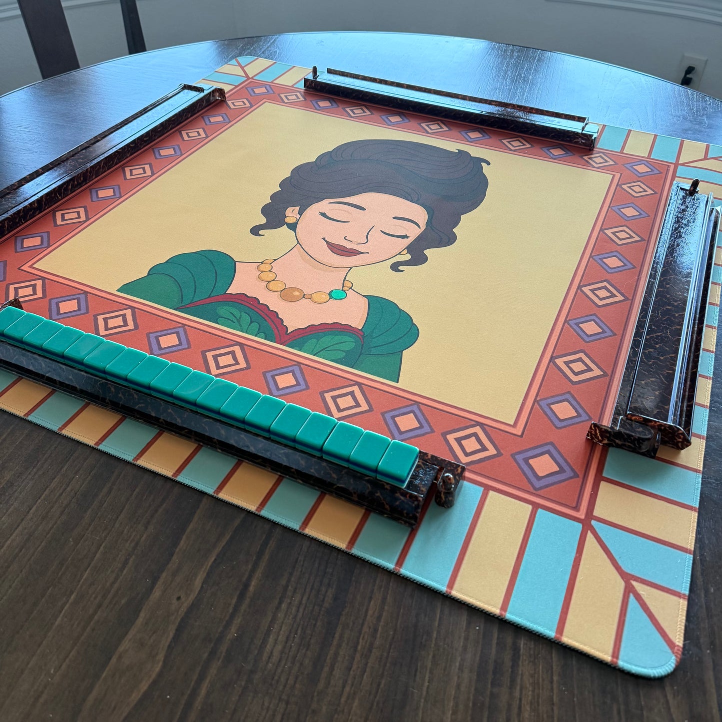 Amber Jade Mahjong Mat - Ships Rolled