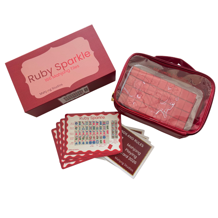 Ruby Sparkle  - Mahjong Tiles – American Mahjong Tile Set (166 Tiles) Ruby Red Sparkle