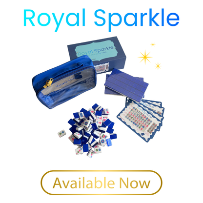 Royal Sparkle - Mahjong Tiles – American Mahjong Tile Set (166 Tiles) Royal Blue Sparkle