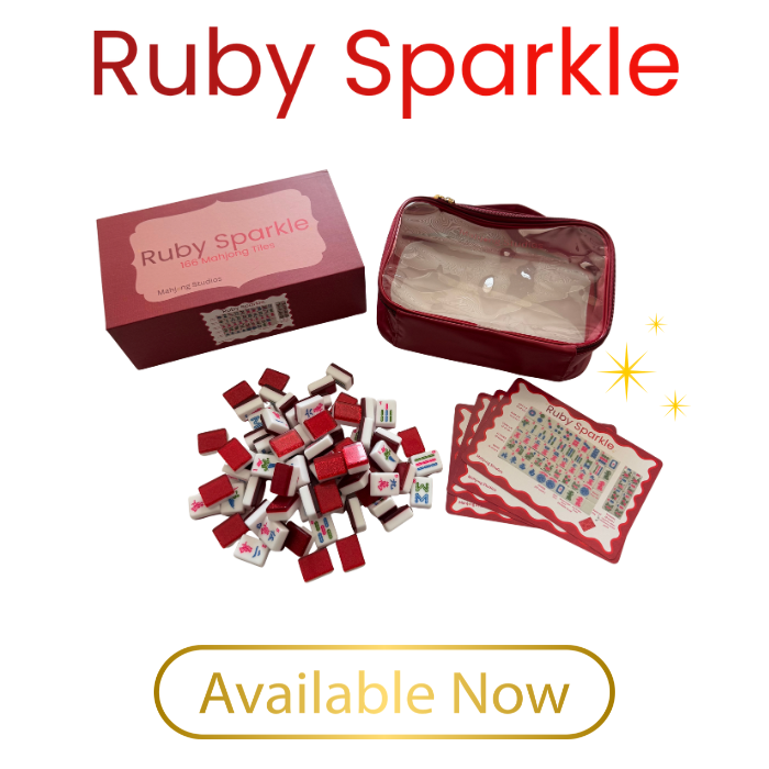 Ruby Sparkle  - Mahjong Tiles – American Mahjong Tile Set (166 Tiles) Ruby Red Sparkle