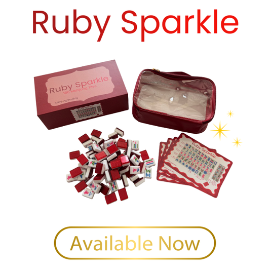 Ruby Sparkle  - Mahjong Tiles – American Mahjong Tile Set (166 Tiles) Ruby Red Sparkle