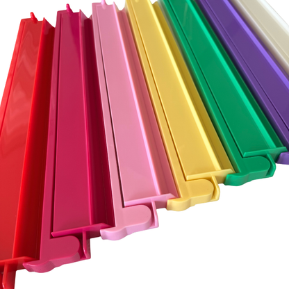 Mahjong Rack and Pusher Set of 4 - Solid Colors Pink Yellow Green Purple